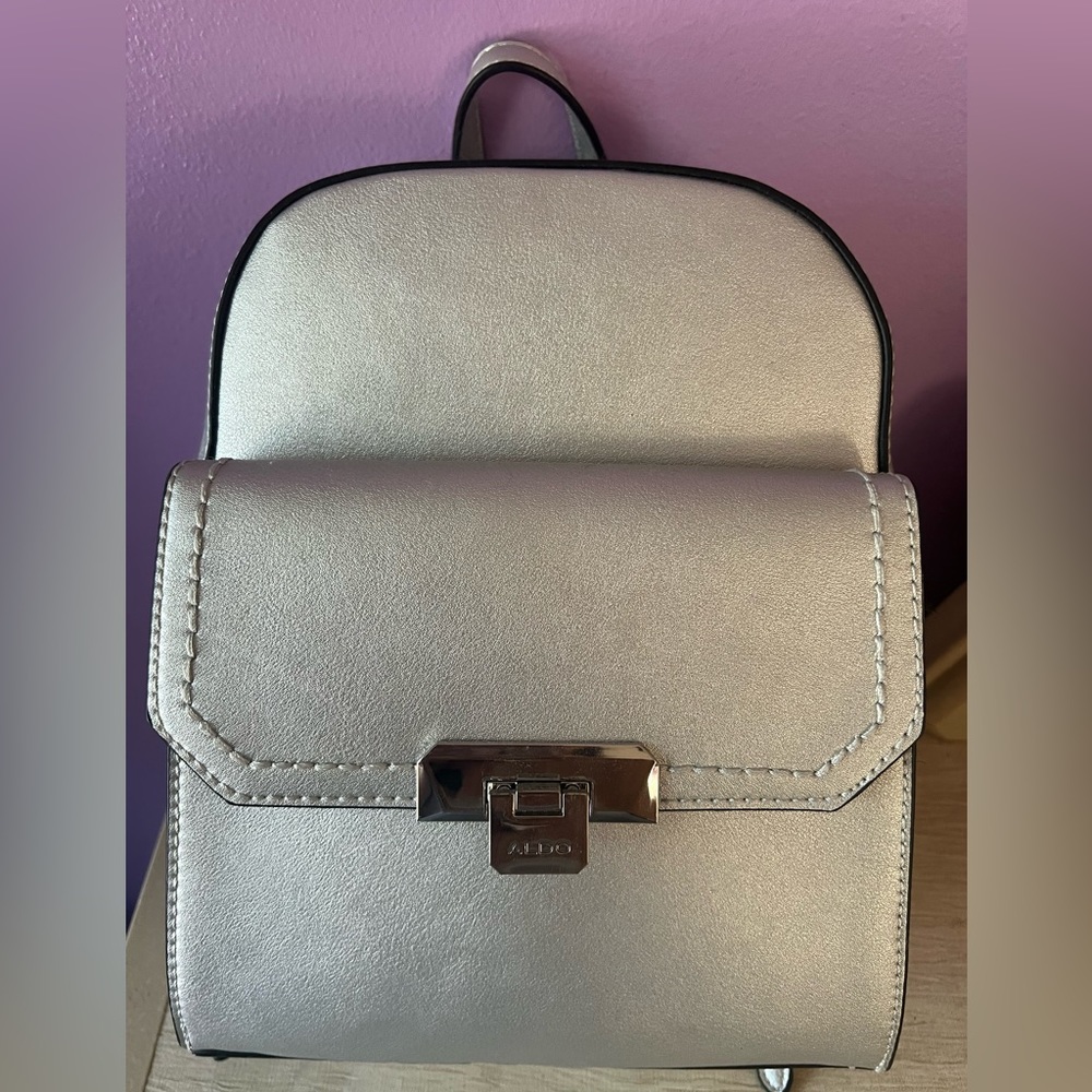 Aldo silver backpack